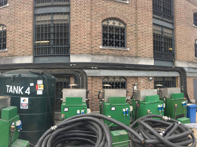 Here are some photos of our boilers being installed at Tobacco Dock Venue LTD Dock Gallery. Just a few metres of hose!